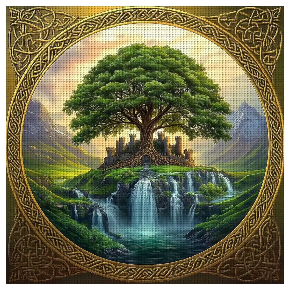 Celtic Tree of Life Fantasy Cross Stitch Kit 🌳🏰✨