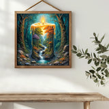 Enchanted Forest Candle Cross Stitch Kit 🕯️🌲✨🧵
