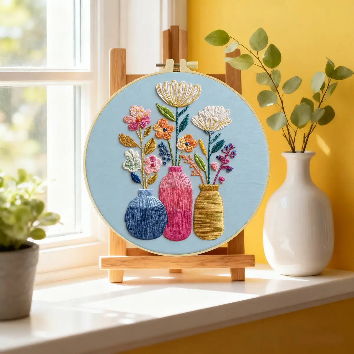 Colorful Vase Embroidery Starter Kit