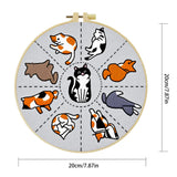 Cute Cat Poses Embroidery Kit – Kawaii DIY Hand Embroidery Hoop Art Set