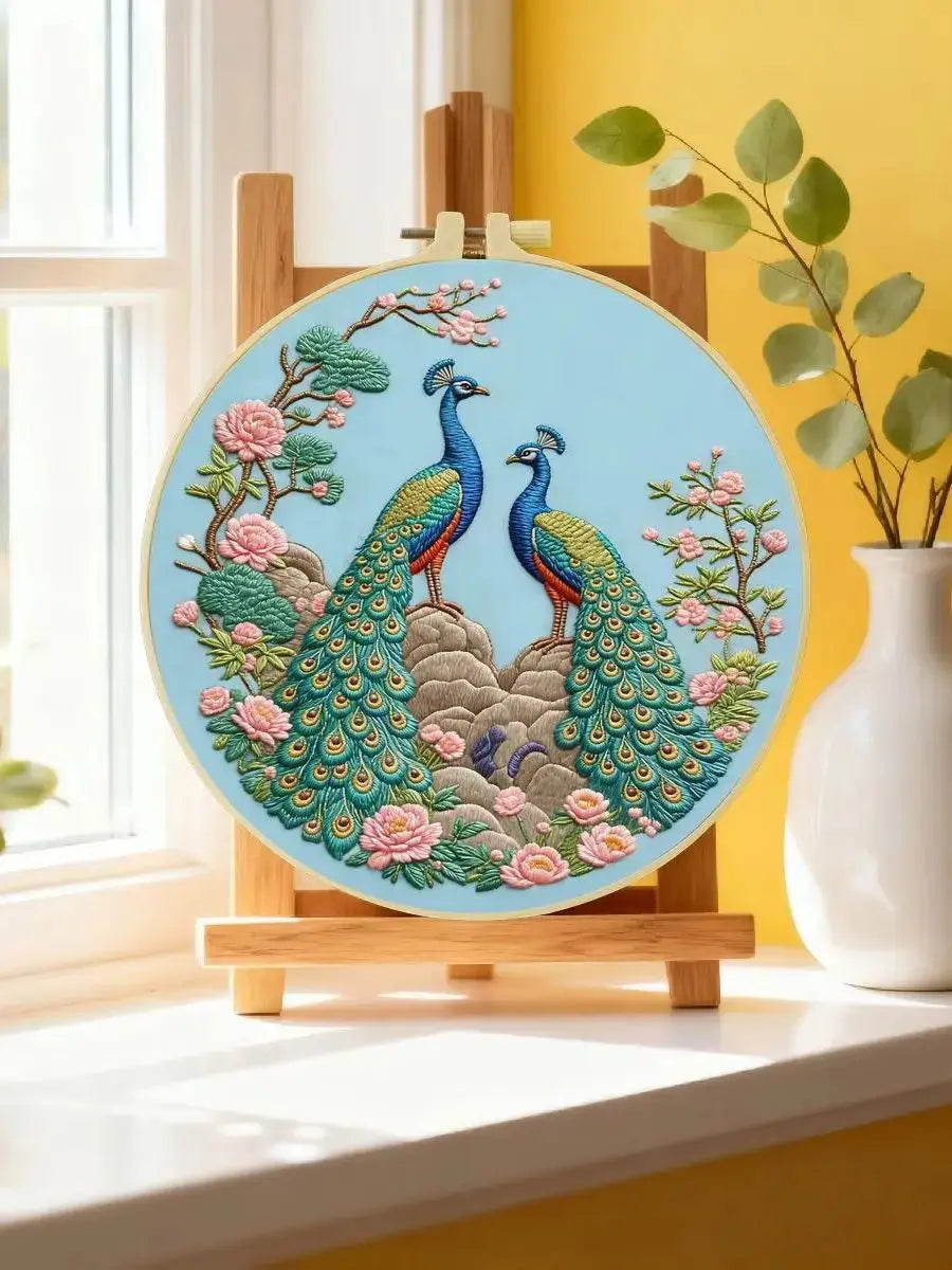 Peacock Garden Embroidery Kit Kits For Stitchers
