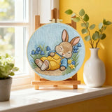 Sleeping Bunny Embroidery Kit – Cozy Rainy Day Rabbit DIY Hand Embroidery Set 🐰🌧️💛 Kits For Stitchers