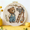 Bear & Kitten Friends Embroidery Kit – Whimsical Woodland DIY Hand Embroidery Set 🧸🐱🌿 Kits For Stitchers