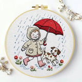 Rainy Day Puppy Walk Embroidery Kit ☔🐶❤ Kits For Stitchers
