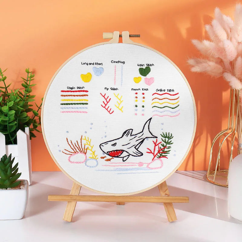 3-Piece Beginner Embroidery Learning Kit Kits For Stitchers