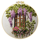 Windows & Flowers Hand Embroidery Kit The Stichers Heavane