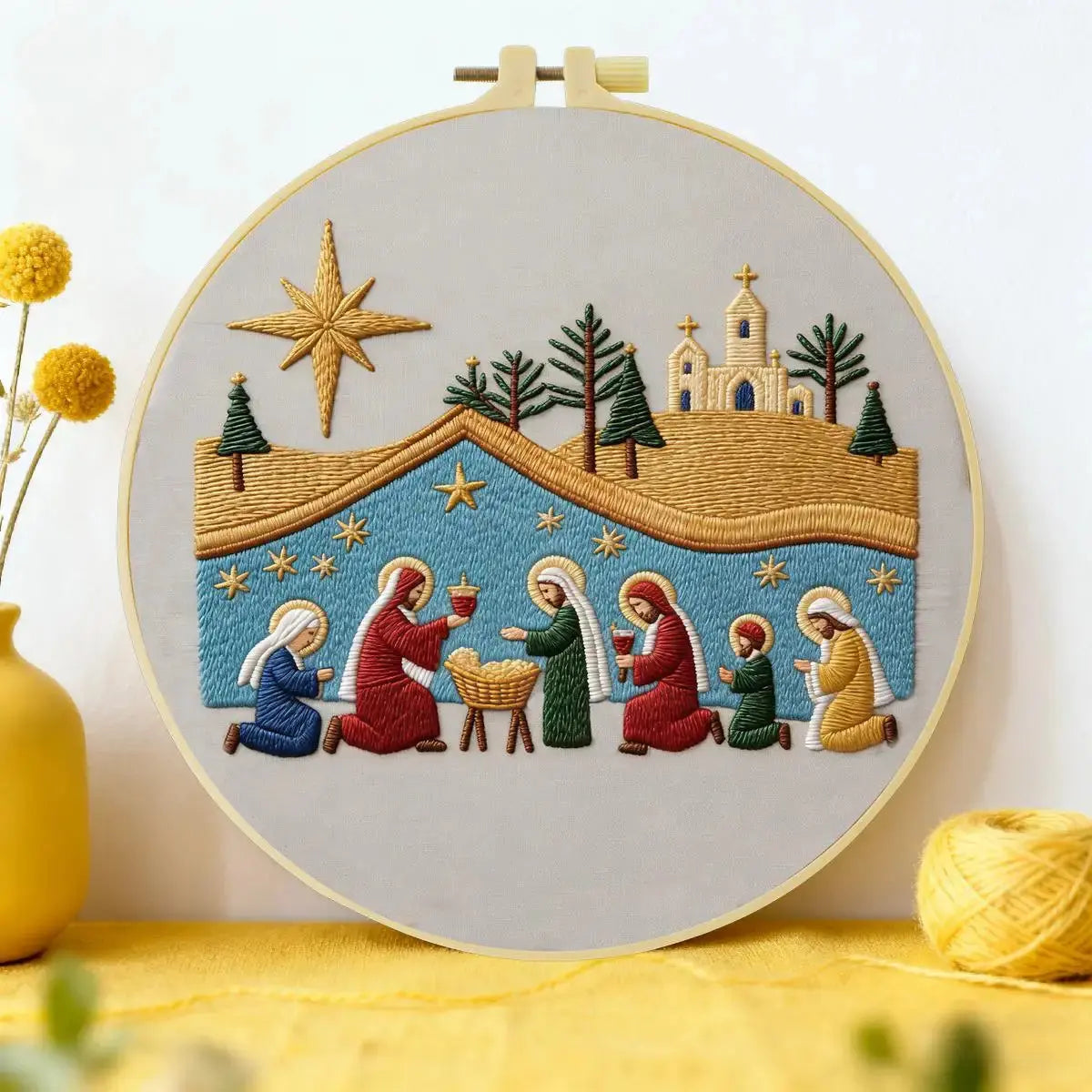 Christmas Nativity Scene Embroidery Kit Kits For Stitchers