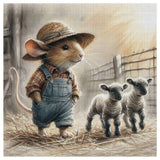 Little Farm Mouse & Lambs Cross Stitch Kit 🐭🐑🌾