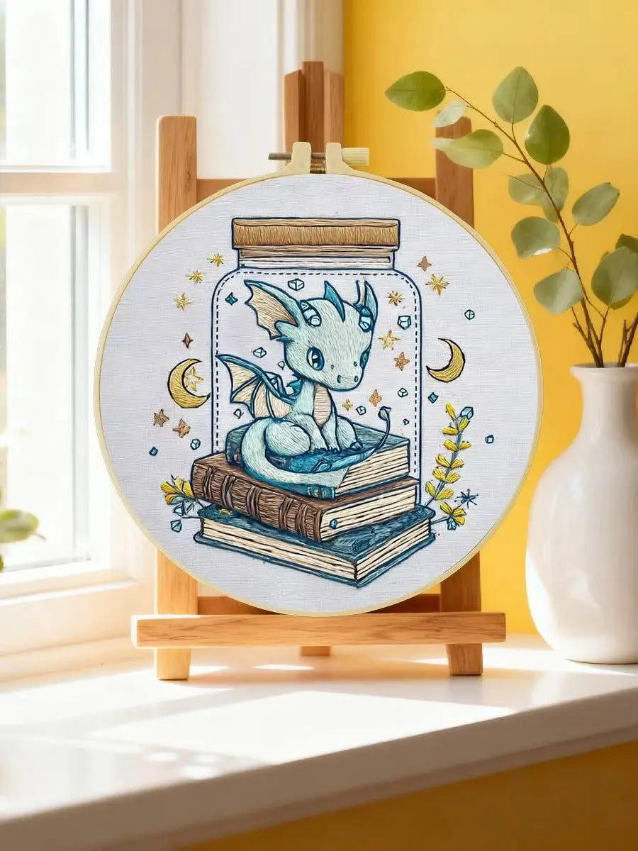 Baby Dragon Library Embroidery Kit Kits For Stitchers