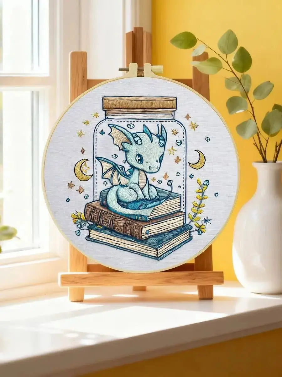 Baby Dragon Library Embroidery Kit Kits For Stitchers