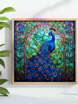 Stained Glass Peacock Cross Stitch Kit 🦚💙✨