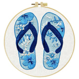 Coastal Blue Flip-Flops Embroidery Kit 🌊🩴 Kits For Stitchers