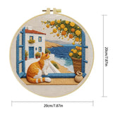 Seaside Window Cat Embroidery Kit Kits For Stitchers