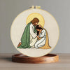 Jesus Comforting Woman Embroidery Kit – Christian Faith DIY Hand Embroidery Hoop Art Set Kits For Stitchers