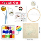 Cute Panda Embroidery Kit – Kawaii Panda Eating Bamboo Needlepoint Pattern for Animal Lovers and Beginner DIY Decor