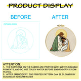 Jesus Comforting Woman Embroidery Kit – Christian Faith DIY Hand Embroidery Hoop Art Set