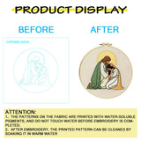 Jesus Comforting Woman Embroidery Kit – Christian Faith DIY Hand Embroidery Hoop Art Set Kits For Stitchers