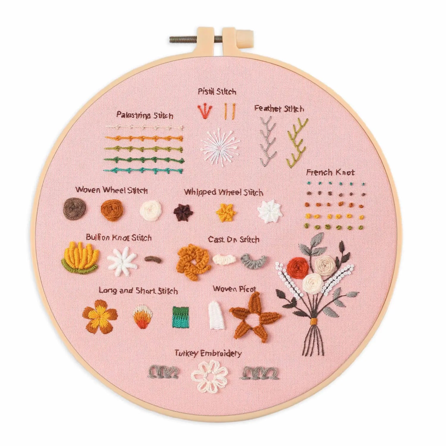 4-Piece Beginner Embroidery Stitch Learning Kit Kits For Stitchers