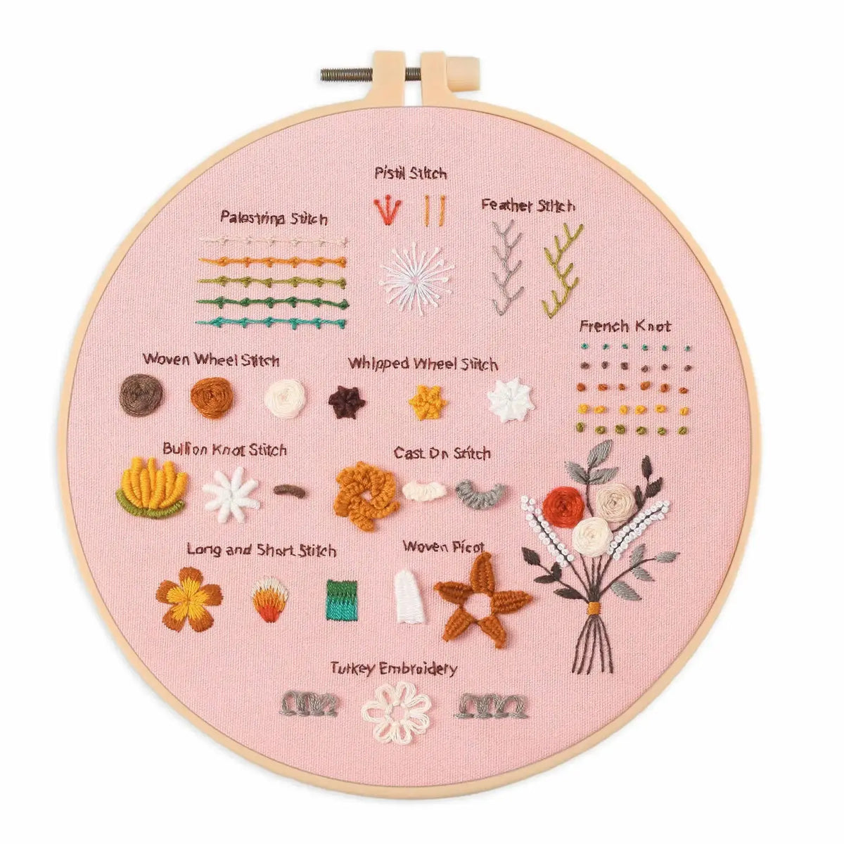 4-Piece Beginner Embroidery Stitch Learning Kit Kits For Stitchers