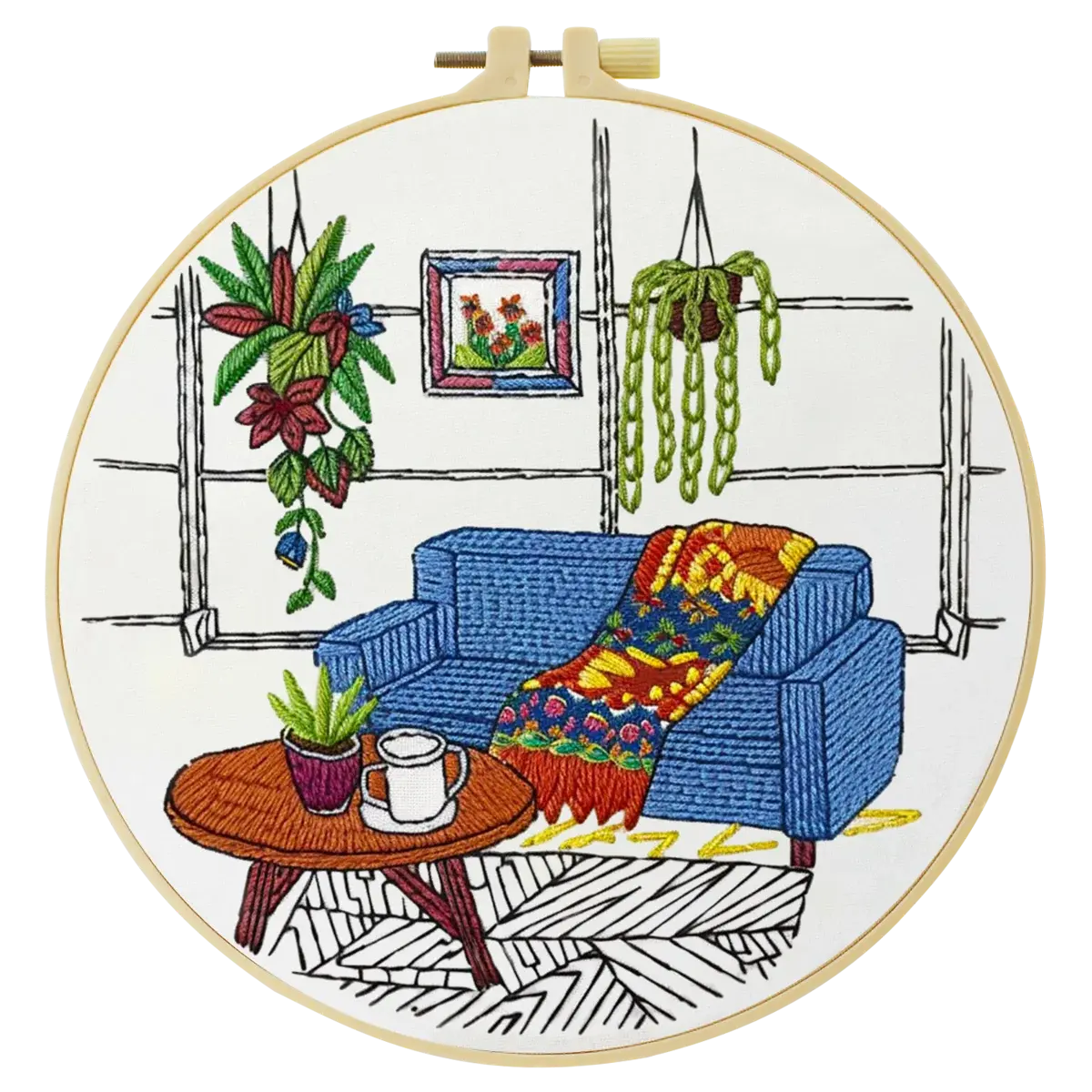 Cozy Living Room Embroidery Kit 🧵🏡 Kits For Stitchers