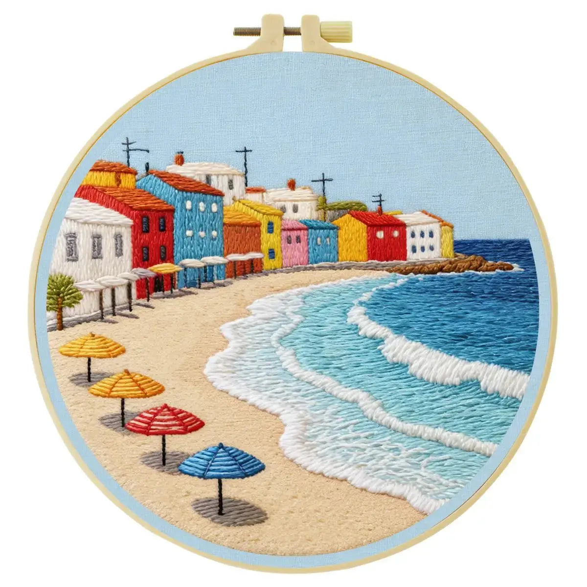 Seaside Village Embroidery Kit Kits For Stitchers