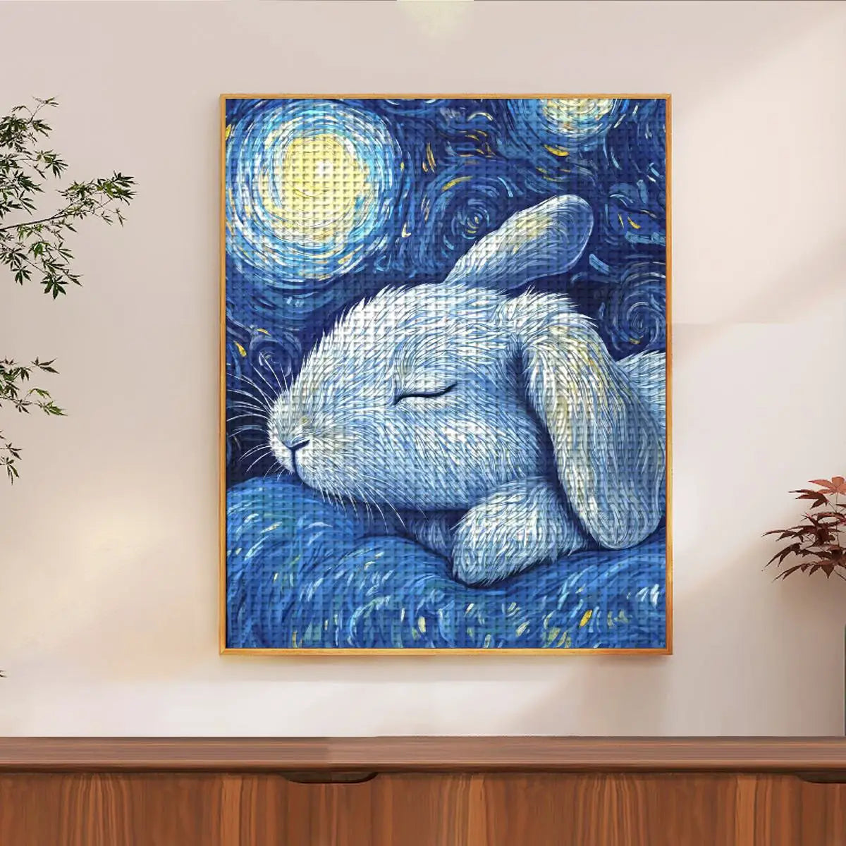 Starry Night Bunny Cross Stitch Kit 🐰🌙🧵