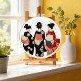 Elegant Geisha Embroidery Starter Kit – DIY Traditional Japanese Sewing Art Set for Beginners Kits For Stitchers