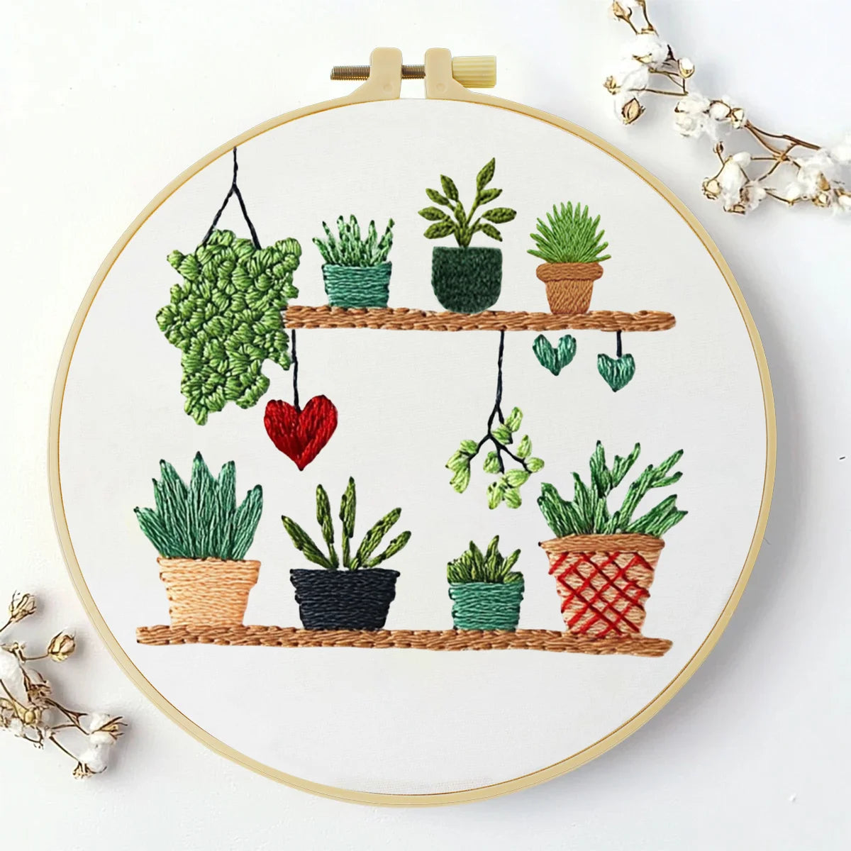 Potted Plants Hand Embroidery Kit