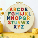 Alphabet Learning Embroidery Kit – Colorful ABC DIY Hand Embroidery Hoop Art Set Kits For Stitchers