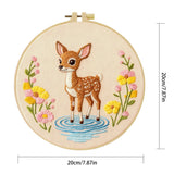Cute Baby Deer Embroidery Kit – Woodland Fawn DIY Sewing Craft, Floral Nursery Hoop Wall Art Decor