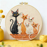 Cute Cat Family Embroidery Kit – Whimsical DIY Hand Embroidery Hoop Art Set