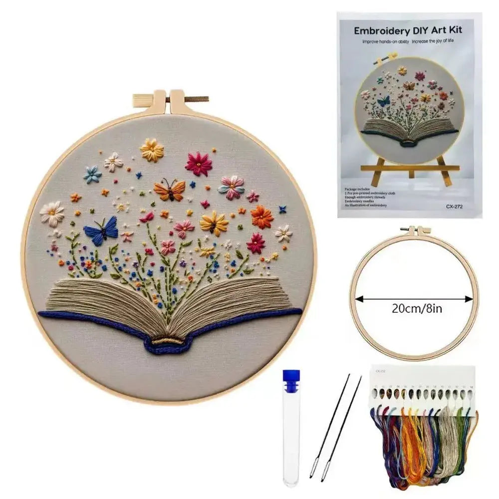 Blooming Book Hand Embroidery Kit The Stichers Heavane