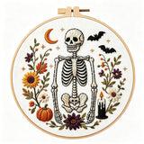 Spooky Halloween Floral Embroidery Kit – Set of 4