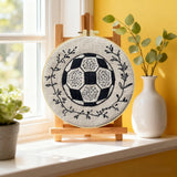 Hand-Embroidered Soccer Ball Wall Art – Football Hoop Decor