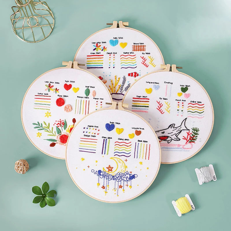 3-Piece Beginner Embroidery Learning Kit Kits For Stitchers