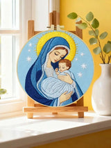 Virgin Mary & Baby Jesus Embroidery Starter Kit DIY – Beginner Religious Hand Embroidery Kit with Sacred Art Design Kits For Stitchers