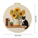 Black Kitten & Sunflower Embroidery Starter Kit