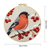 Bird Embroidery Starter Kit – DIY Bullfinch Sewing Art Set for Kits For Stitchers