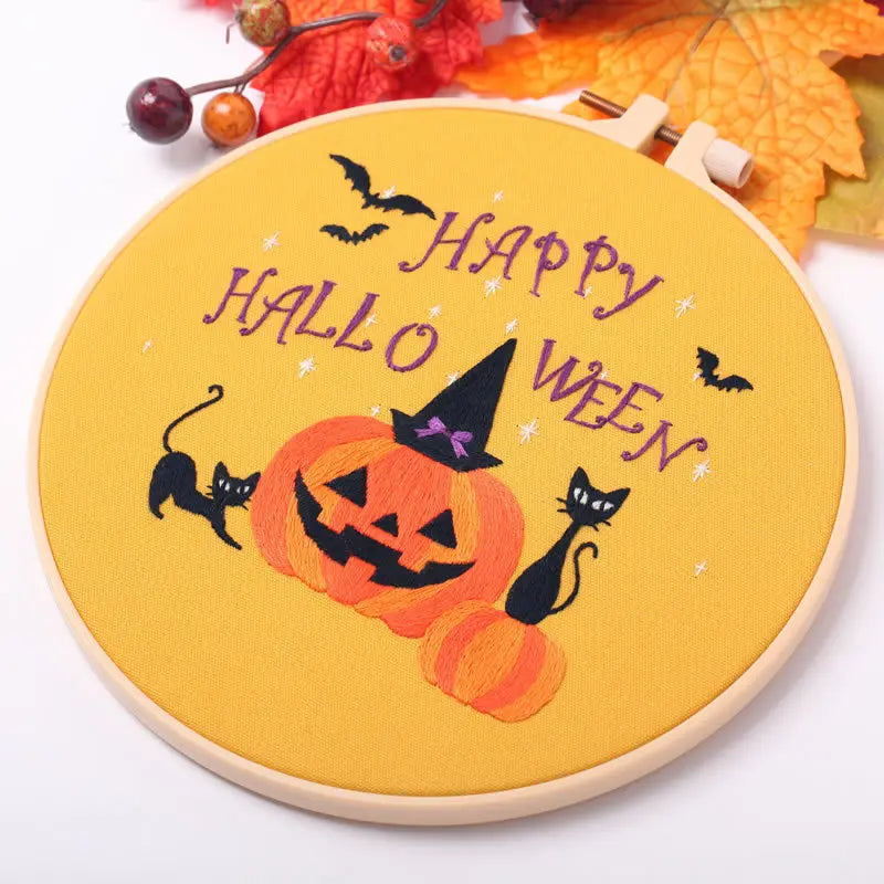Cute Halloween Embroidery Kit Collection – 6 Designs