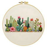 Cactus Garden Embroidery Kit – DIY Succulent Desert Hoop Art for Beginners & Plant Lovers