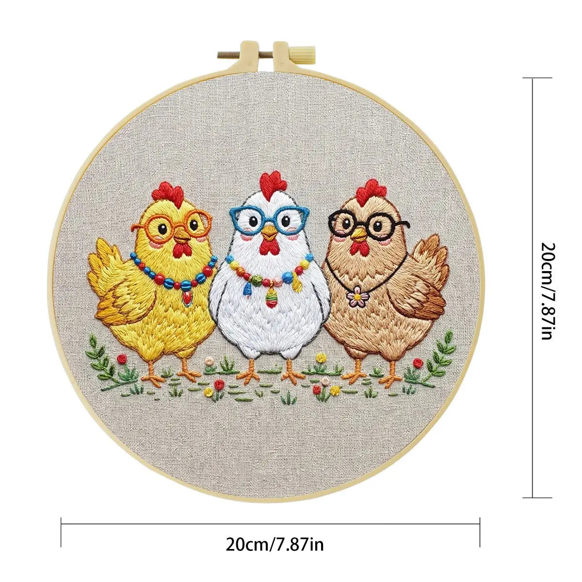 Three Chickens Embroidery Starter Kit