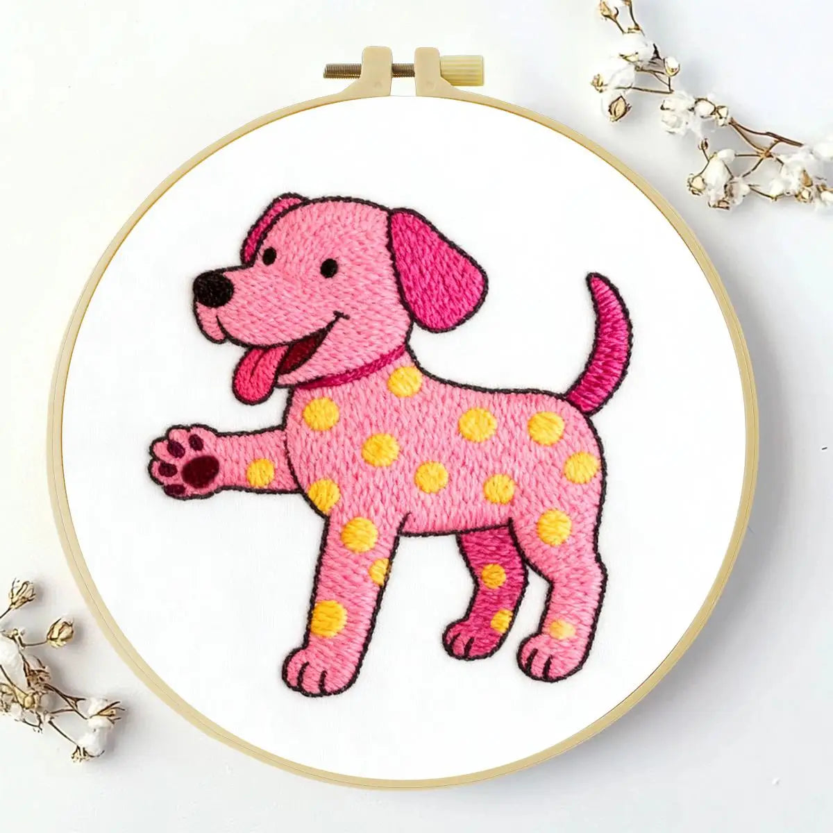 Pink Puppy Embroidery Kit
