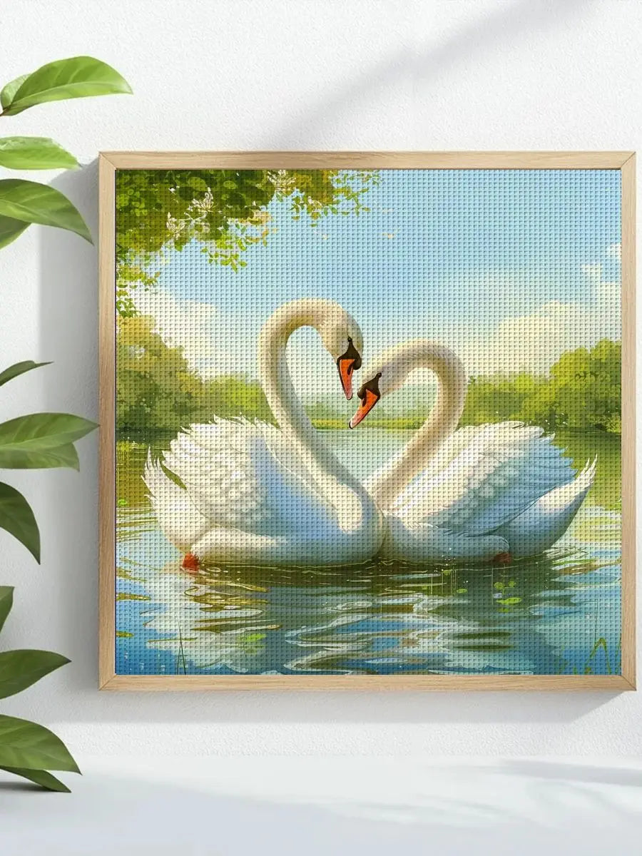 Elegant Swan Love Cross Stitch Kit 🦢💕✨