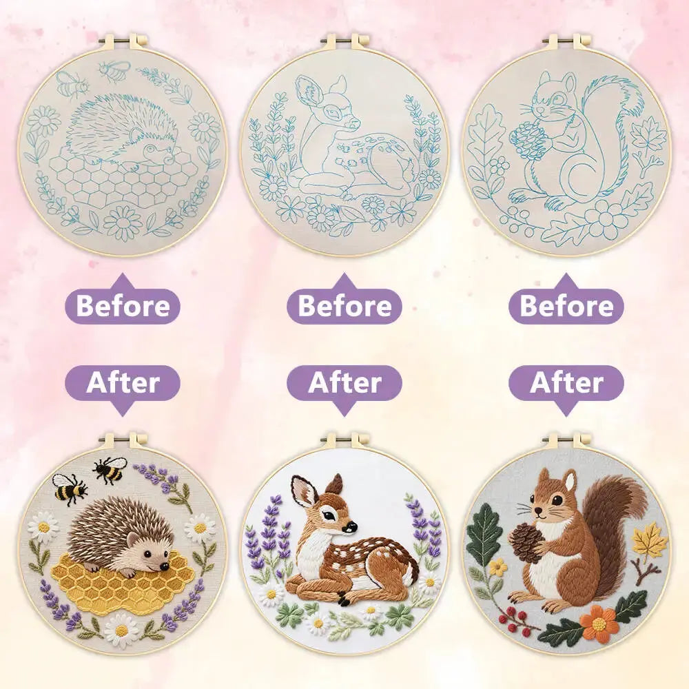 Forest Friends Hand Embroidery Kit The Stichers Heavane