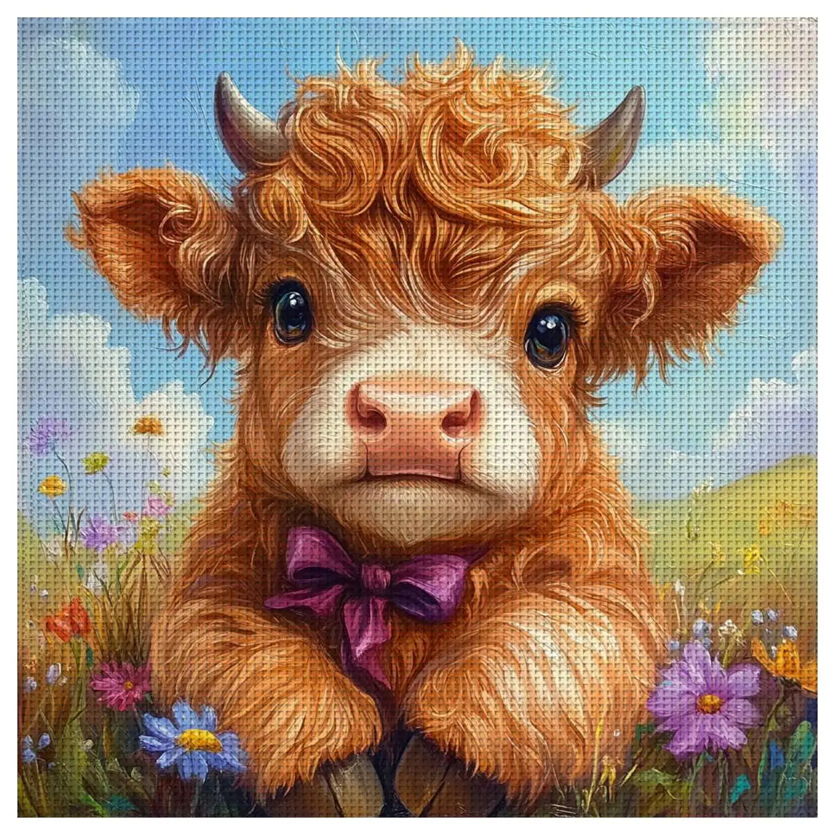 Cute Highland Cow Cross Stitch Kit ๐ฎ๐ธ๐โจ