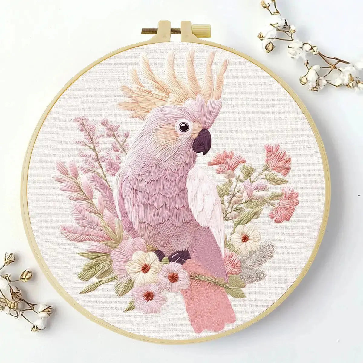 Blush Cockatoo Embroidery Kit Kits For Stitchers