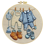 Handmade Baby Clothes Embroidery Hoop Wall Art – Sweet Nursery Laundry Line Decor