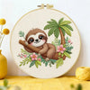 Cute Tropical Sloth Embroidery Kit 🦥🌿🌸 Kits For Stitchers