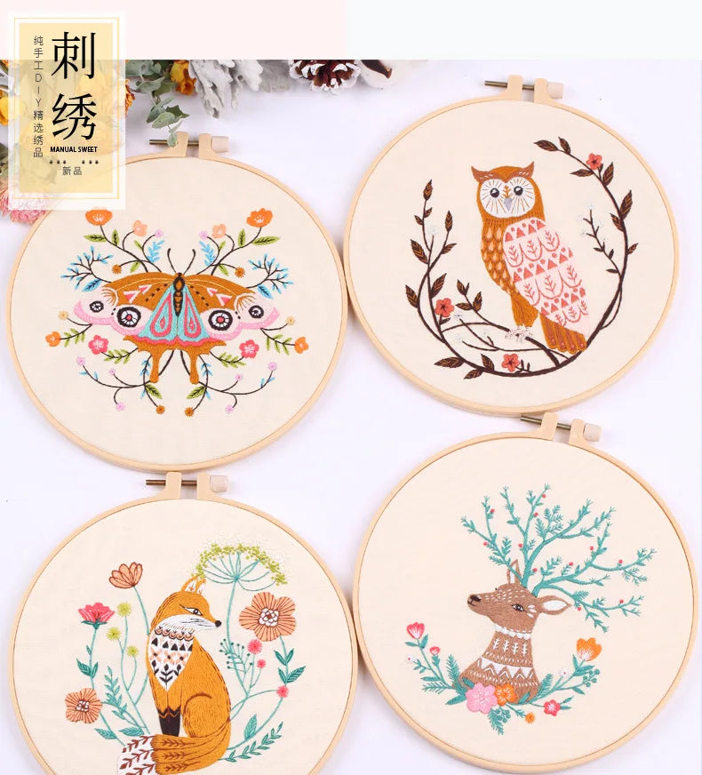 Woodland Animal Hand Embroidery Kit
