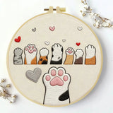 Cute Cat Paws Embroidery Kit Kits For Stitchers
